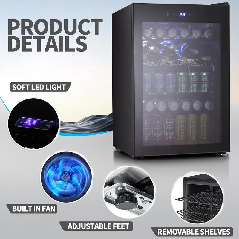 Antarctic Star 37 Bottle Wine Cooler/145 Can Beverage Refrigerator - Mini Fridge