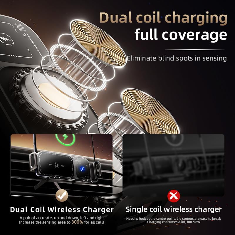Wireless Car Charger, Auto Clamp Car Charger, Phone Charging Phone Holder Car Gadgets for Iphone Samsung Galaxy Series Android, Smartphone Mount, Car Accessory Items, Multifunctional Charger, Suitable for 6-7.2-Inch Mobile Phones,Under 18Cm Tablets