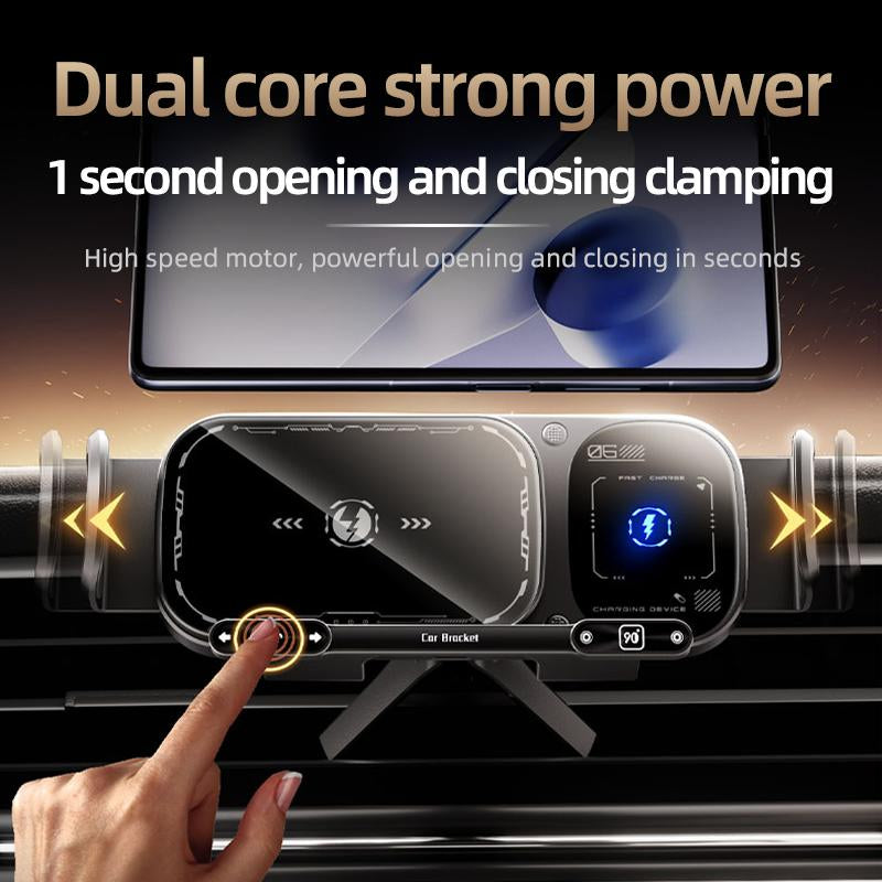 Wireless Car Charger, Auto Clamp Car Charger, Phone Charging Phone Holder Car Gadgets for Iphone Samsung Galaxy Series Android, Smartphone Mount, Car Accessory Items, Multifunctional Charger, Suitable for 6-7.2-Inch Mobile Phones,Under 18Cm Tablets