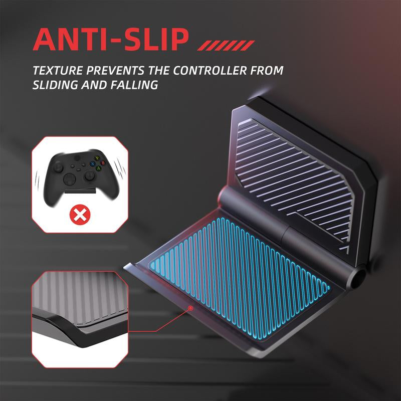 Playvital 2 Set FOLD Controller Wall Mount for PS5 & PS4 & Xbox Series X/S & Nintendo Switch Pro & Nintendo Switch Pro 2 & Xbox Wireless Headset & Pulse 3D Headset - Black