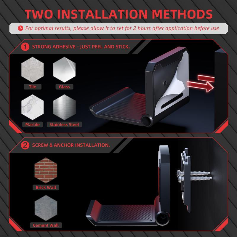 Playvital 2 Set FOLD Controller Wall Mount for PS5 & PS4 & Xbox Series X/S & Nintendo Switch Pro & Nintendo Switch Pro 2 & Xbox Wireless Headset & Pulse 3D Headset - Black