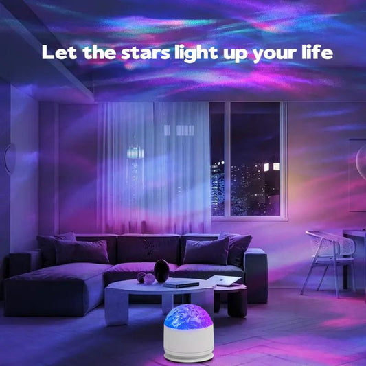Ocean Wave Projector Light with 16 Colors Remote Control 3D Water Ripple Effect Dual Immersive Effects Whisper-Quiet Operation Perfect Gift for Couples & Kids