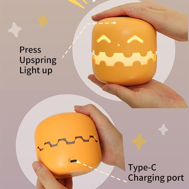 USB Rechargeable Pumpkin Night Light, Pumpkin Decor, 1 Count Creative Pumpkin Design Night Light Bedroom Decor with Timer & Dimmable, 2 Styles, Decorative LED Lamp for Bedroom, Halloween Night Light,Christmas Decoration