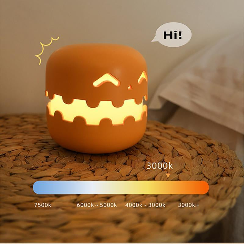 USB Rechargeable Pumpkin Night Light, Pumpkin Decor, 1 Count Creative Pumpkin Design Night Light Bedroom Decor with Timer & Dimmable, 2 Styles, Decorative LED Lamp for Bedroom, Halloween Night Light,Christmas Decoration