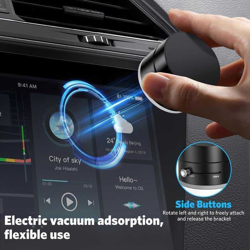 Mobile Phone Holder 360° Adjustable Vacuum Magnetic Suction Cup Phone Mount, Hands-Free Magnetic Cell Phone Holder for Car/Gym/Mirror/Smoot Magnetic Rotating Foldable Phone Stand Magnetic Phone Holder