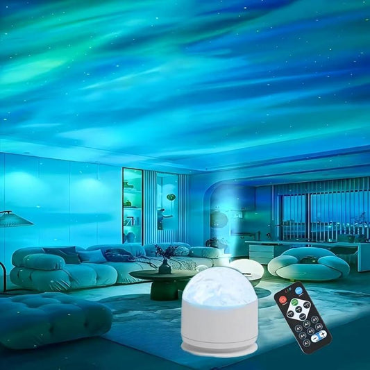 Dual Mode/Aurora Borealis & Aqua Ripple/Sky Projector Light, 1.8M USB Cable, 16 Colours LED Projector Light with Remote Controlhome Decoraurora Borealis Ambient Light, Indoor Decoration