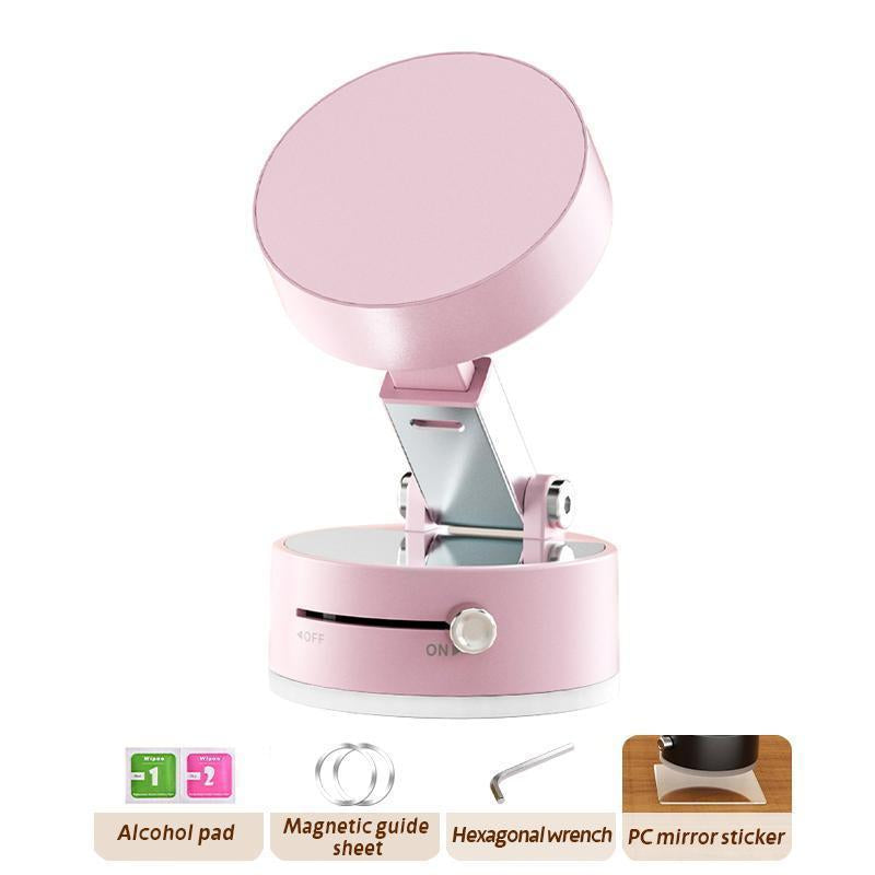 Mobile Phone Holder 360° Adjustable Vacuum Magnetic Suction Cup Phone Mount, Hands-Free Magnetic Cell Phone Holder for Car/Gym/Mirror/Smoot Magnetic Rotating Foldable Phone Stand Magnetic Phone Holder