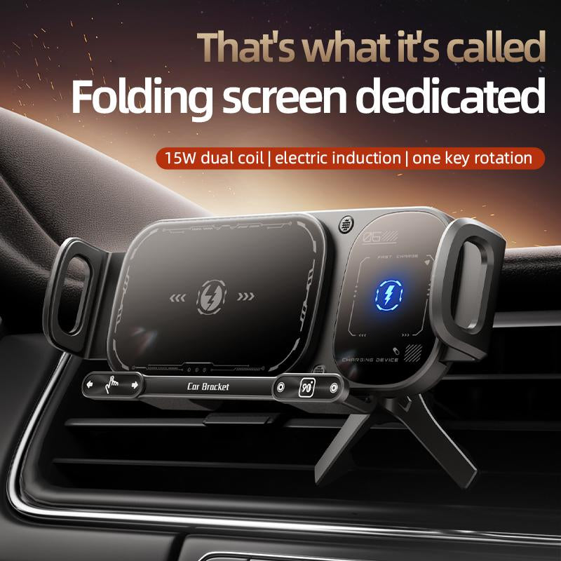Wireless Car Charger, Auto Clamp Car Charger, Phone Charging Phone Holder Car Gadgets for Iphone Samsung Galaxy Series Android, Smartphone Mount, Car Accessory Items, Multifunctional Charger, Suitable for 6-7.2-Inch Mobile Phones,Under 18Cm Tablets