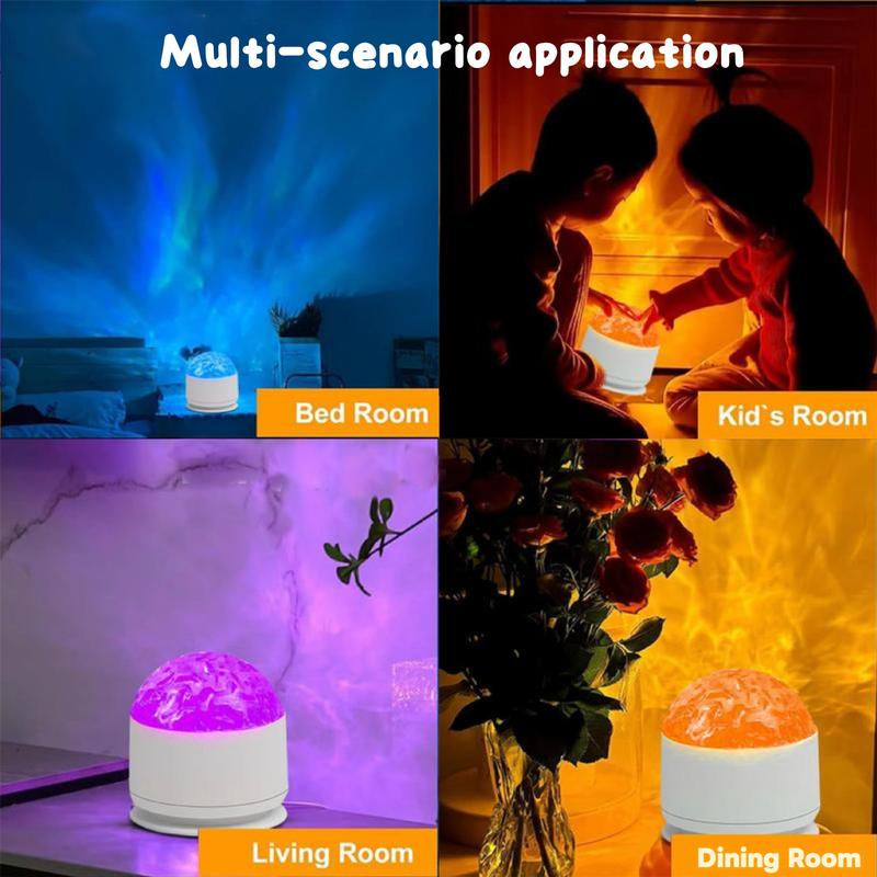 Ocean Wave Projector Light with 16 Colors Remote Control 3D Water Ripple Effect Dual Immersive Effects Whisper-Quiet Operation Perfect Gift for Couples & Kids