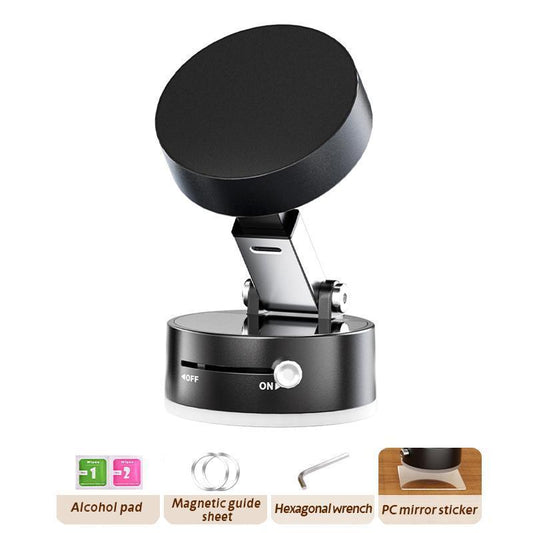 Mobile Phone Holder 360° Adjustable Vacuum Magnetic Suction Cup Phone Mount, Hands-Free Magnetic Cell Phone Holder for Car/Gym/Mirror/Smoot Magnetic Rotating Foldable Phone Stand Magnetic Phone Holder