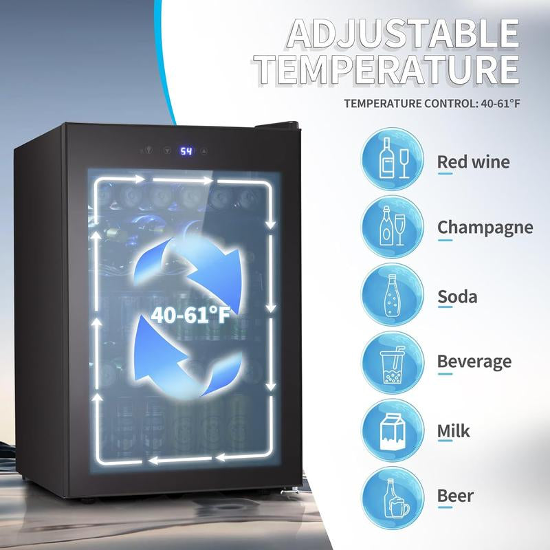 Antarctic Star 37 Bottle Wine Cooler/145 Can Beverage Refrigerator - Mini Fridge